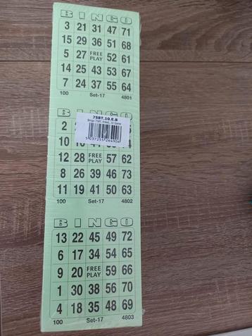 Bingo kaarten  NIEUW !!! beschikbaar voor biedingen
