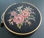 Vintage petit point poederdoos., Ophalen of Verzenden
