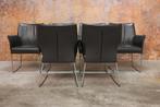 ZGANieuw 6 grijze leren Bert Plantagie Paris design stoelen, Huis en Inrichting, Stoelen, Ophalen, Design, Leer, Grijs