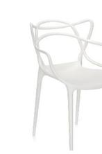 Retro witte design stoelen-set van 2 of vier,stevig kunstof,, Ophalen of Verzenden, Zo goed als nieuw