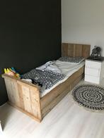Stijgerhouten bed zonder matras en lattenbodem, Ophalen, Gebruikt, 180 cm of meer, 85 tot 100 cm