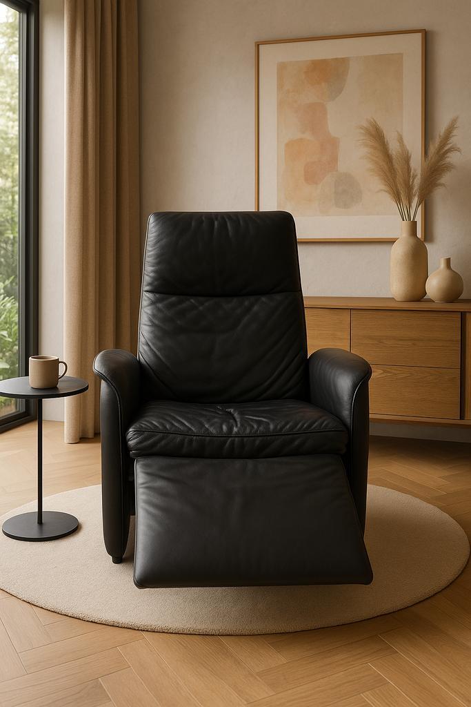 Luxe Jori Relaxfauteuil - Zit en ligt heerlijk!, Huis en Inrichting, Fauteuils, Zo goed als nieuw, Leer, 75 tot 100 cm, Ophalen