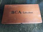 Oude  Houten letterdoos BCA, Ophalen of Verzenden