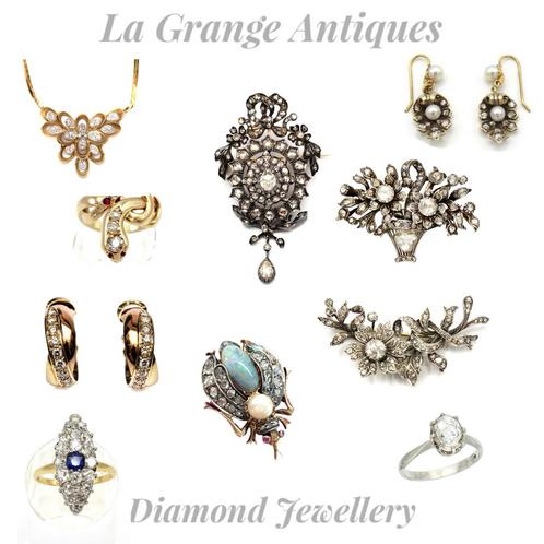 Unieke diamanten sieraden antiek vintage la grange antiques., Sieraden, Tassen en Uiterlijk, Antieke sieraden, Overige typen, Goud