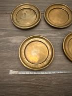 Set van 6 messing onderzetters, Ophalen of Verzenden, Gebruikt, Glas of Kopje