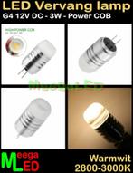G4 ledspot ledlamp COB LED 12V - 3 Watt - Warmwit - 2800k, Led-lamp, Minder dan 30 watt, Nieuw, Bipin of Steekvoet
