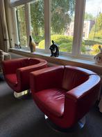 Set van 2 B&B Italia Tulip stoelen / fauteuils, Ophalen, Minder dan 75 cm, Leer, Zo goed als nieuw