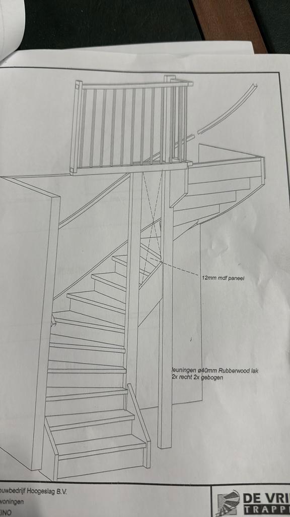 Halfslag trap 2900 hoog, Doe-het-zelf en Verbouw, Ladders en Trappen, Zo goed als nieuw, 2 tot 4 meter, Ophalen of Verzenden