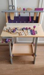 Houten werkbank met zilver, roze en paars!, Ophalen, Gebruikt
