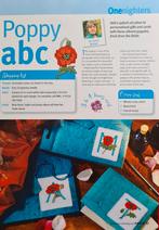 Klaprozen alfabet + 0 t/m 9 borduurpatroon, Hobby en Vrije tijd, Borduren en Borduurmachines, Ophalen, Nieuw, Handborduren, Patroon