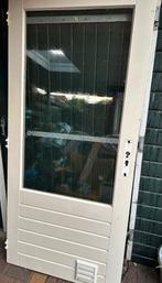 Hardhouten buitendeur met glas 2015x928 mm (201,5x92,8cm), Doe-het-zelf en Verbouw, Deuren en Horren, Ophalen, Gebruikt, 80 tot 100 cm