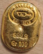 Gouden Belgold Bar 100 gram 999.9 Ik zoek!, Ophalen of Verzenden, Goud