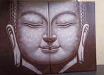 Tweeluik Boeddha Schilderij, groot. 2x60x90, Ophalen, Zo goed als nieuw, Schilderij, 100 tot 125 cm
