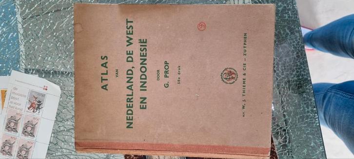 Oude Atlas Nederland, West en Indonesië - G. Prop, Boeken, Schoolboeken, Gelezen, Aardrijkskunde, Ophalen of Verzenden