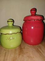 Villa deste home tivoli uien knoflook potten, Ophalen of Verzenden, Zo goed als nieuw, Overige materialen, Pot, Bus of Blik