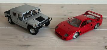 Modelauto's: Maisto Hummer H1 & Burago Ferrari F40 beschikbaar voor biedingen