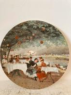 Sierbordje , op de bankjes langs de Seine, naar schilderij, Antiek en Kunst, Ophalen of Verzenden