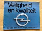 Autofolder/Brochure Opel Veiligheid en Kwaliteit 1980, Ophalen of Verzenden, Nieuw, Opel