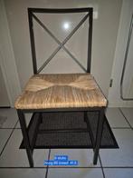 Stalen eethoekstoelen met rieten zitvlak, 6st, Huis en Inrichting, Ophalen, Zwart, Zo goed als nieuw, Vijf, Zes of meer stoelen