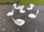 6x Vlinderstoel type 3107 Arne Jacobsen, Fritz Hansen, Huis en Inrichting, Stoelen, Ophalen, Gebruikt, Wit, Design