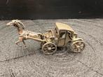Zilveren miniatuur koets met paard - .800 zilver, Antiek en Kunst, Ophalen of Verzenden, Zilver