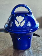 Keramische appelbrander blauw met witte tulp, Huis en Inrichting, Ophalen of Verzenden, Zo goed als nieuw, Aardewerk, Overige stijlen