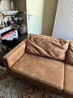 Bruine Rechte Bank - Comfortabel en Stijlvol, Ophalen, Gebruikt, Driepersoons, 75 tot 100 cm