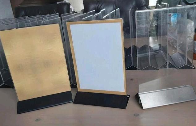 A5 display metalen voet, acrylglas 55 x (prijs per stuk ), Huis en Inrichting, Keuken | Keukenbenodigdheden, Gebruikt, Ophalen of Verzenden