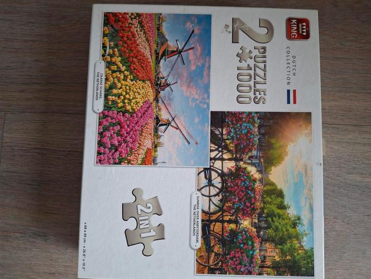 King Puzzel 2x1000 stukjes - Nederland, Hobby en Vrije tijd, Denksport en Puzzels, Zo goed als nieuw, Legpuzzel, 500 t/m 1500 stukjes