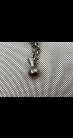 Zilveren bedel kettinghanger vaasje voor ketting armband, Ophalen of Verzenden, Zo goed als nieuw, Zilver, Met hanger