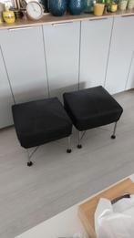 2 Hocker Montis Charly zwart leer, Ophalen, Minder dan 50 cm, Gebruikt, Vierkant