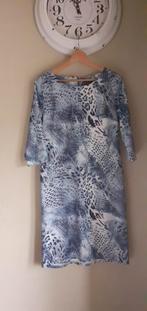 Blauwe stylvolle pescara jurk L, Kleding | Dames, Ophalen of Verzenden, Zo goed als nieuw, Blauw, Knielengte
