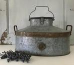Industriële Franse zinken vis bewaar emmer vis reservoir, Antiek en Kunst, Ophalen of Verzenden