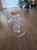 Glazen stolp met kurken dop, Huis en Inrichting, Woonaccessoires | Vazen, Ophalen of Verzenden, Overige kleuren, Glas, Minder dan 50 cm