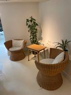 Rotan stoelen set met schooltafeltje, Huis en Inrichting, Stoelen, Ophalen, Bruin, Twee