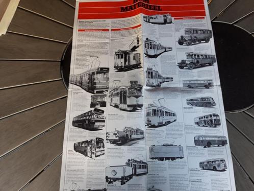 prachtige poster HTM materieel aug. 1982, Verzamelen, Spoorwegen en Tramwegen, Zo goed als nieuw, Bus of Metro, Overige typen