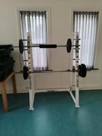 Squatrek en gewicht schijven, Sport en Fitness, Fitnessapparatuur, Ophalen, Krachtstation