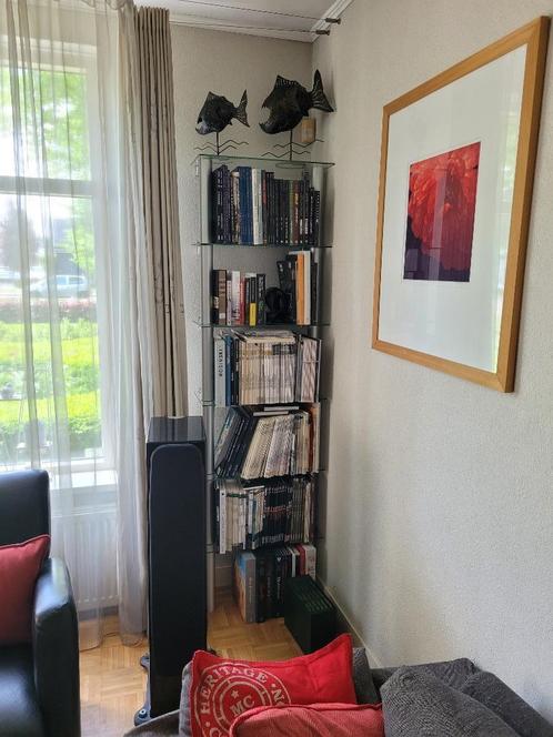 Moderne stellage- stelling- wand- boekenkasten van glas, Huis en Inrichting, Kasten | Boekenkasten, Zo goed als nieuw, 50 tot 100 cm