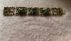 Antieke armband uit erfenis met groene stenen 18,5 cm, Sieraden, Tassen en Uiterlijk, Antieke sieraden, Armband, Ophalen of Verzenden