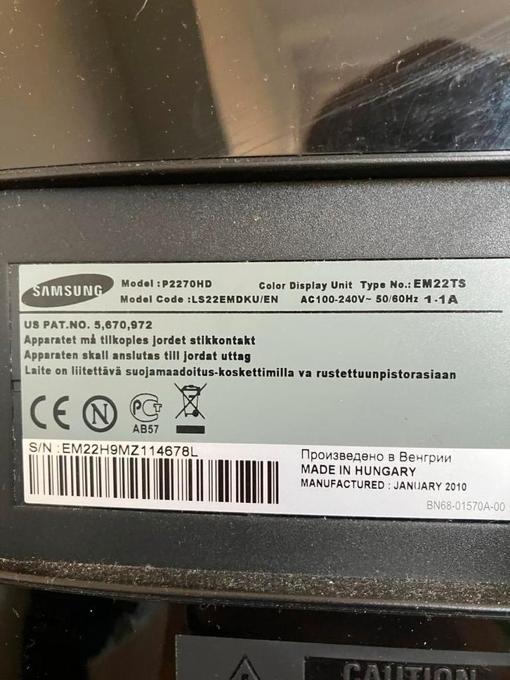 Samsung Syncmaster P2270HD Monitor - Full HD, Computers en Software, Monitoren, Gebruikt, 60 Hz of minder, HDMI, Ingebouwde speakers