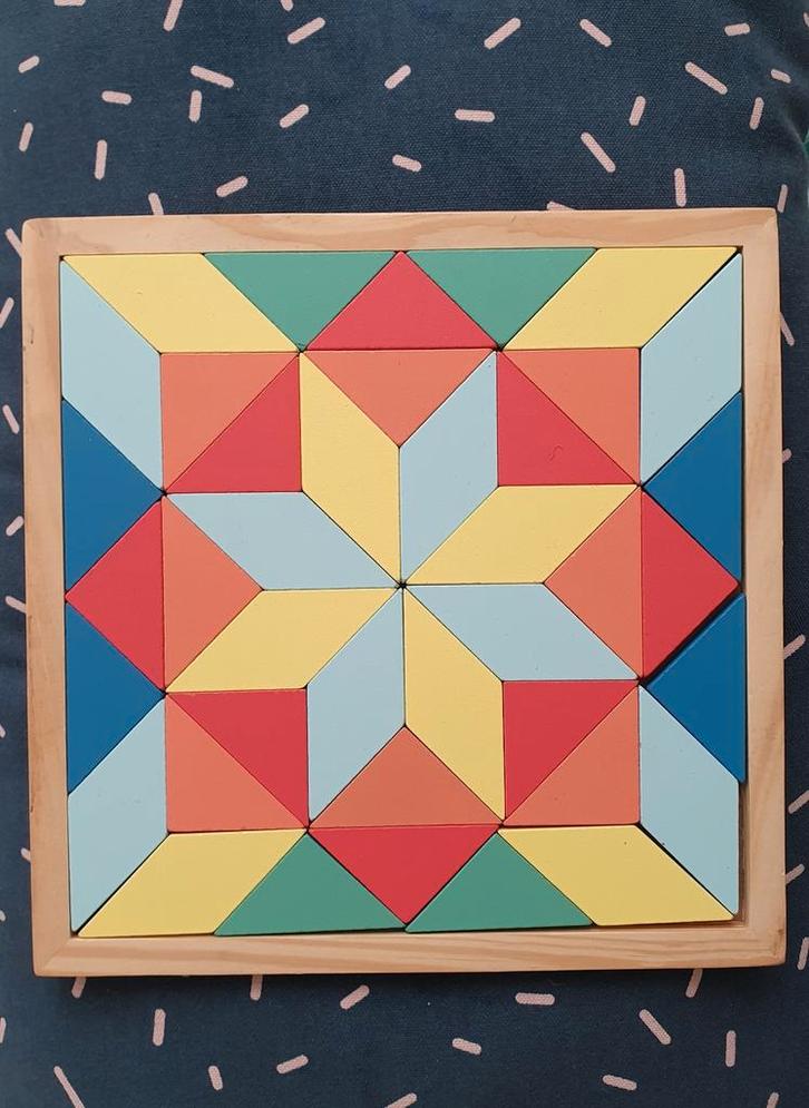 Mandala puzzel / houten puzzel geometrisch, Kinderen en Baby's, Speelgoed | Houten speelgoed, Zo goed als nieuw, Ophalen of Verzenden