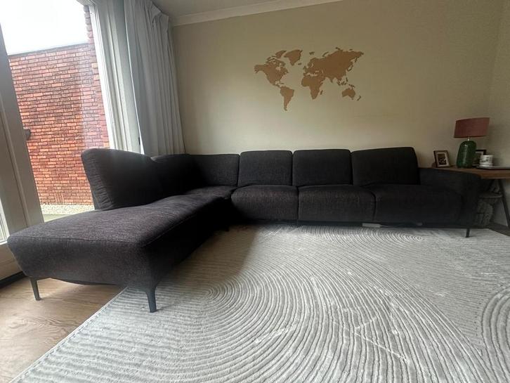 Zwarte Hoekbank 320cm - Defecte Veren lounge gedeelte, Huis en Inrichting, Banken | Bankstellen, Gebruikt, Hoekbank, Vierpersoons of meer