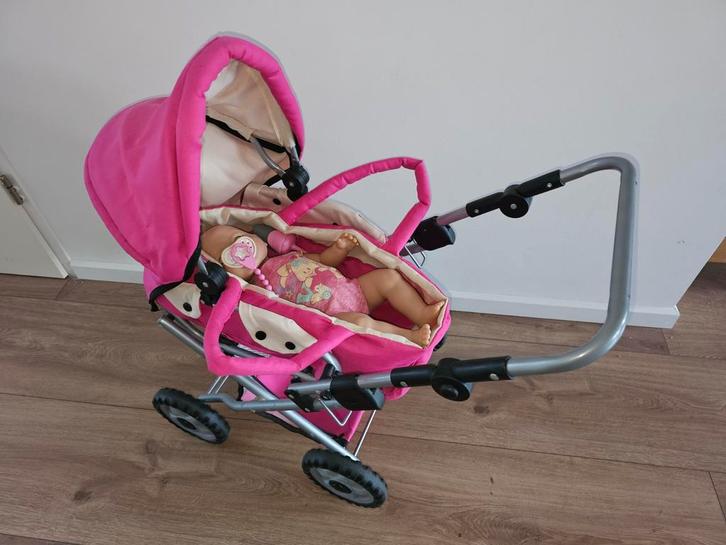 Baby Born met verstelbare kinderwagen, Kinderen en Baby's, Speelgoed | Poppen, Zo goed als nieuw, Overige typen, Ophalen