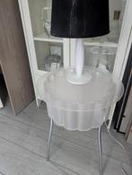 Bijzettafel met afneembare dienblad, Huis en Inrichting, Tafels | Bijzettafels, Gebruikt, Rond, Ophalen, 45 tot 60 cm