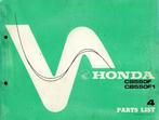 Honda CB550 F en CB550 F1 parts list 4e editie (4605z), Motoren, Ophalen of Verzenden, Honda