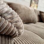 *SHOWROOMMODEL | *NIEUW | Hoekbank | Ribstof | Bank | Sofa, Hoekbank, Modern design bruin ribstof u bank hoekbank bankstel, Dongenseweg 13e, 5121 PB Rijen