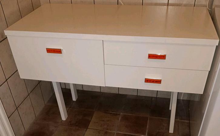 Kastje met klep en 2 laadjes vintage, Huis en Inrichting, Kasten | Stellingkasten, Gebruikt, Ophalen