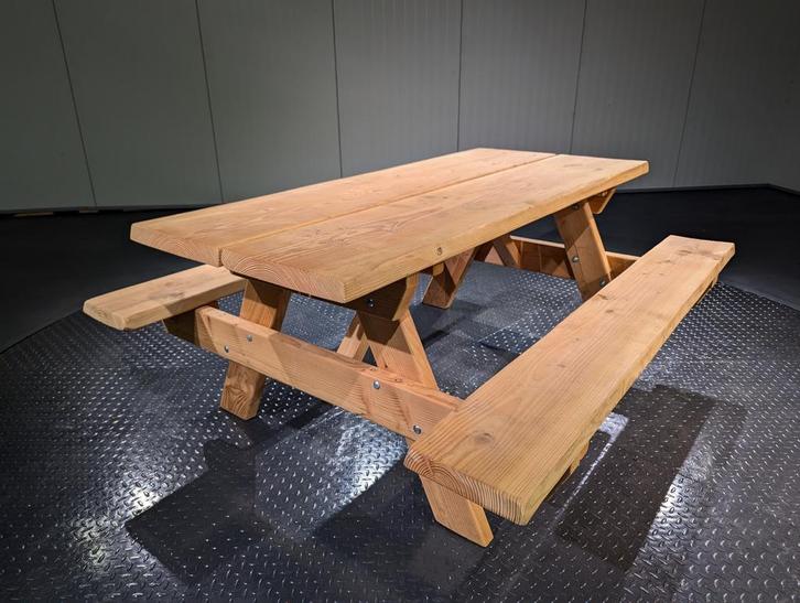 Picknicktafel/eettafel/hout/buiten/Douglas, Tuin en Terras, Picknicktafels, Zo goed als nieuw, Rechthoekig, Hout, Ophalen of Verzenden