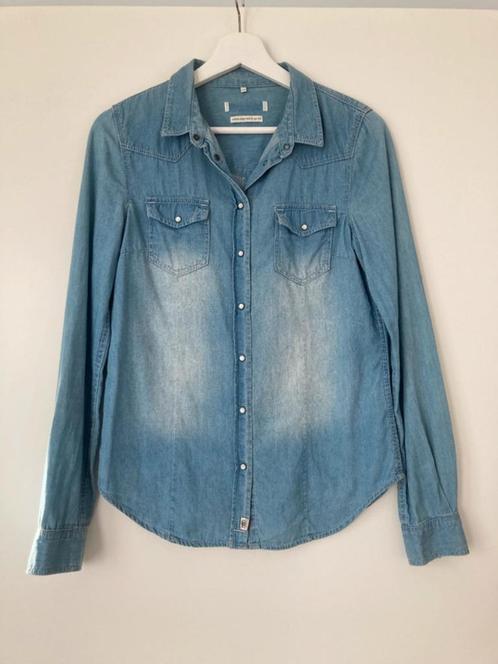 Licht blauw spijker blouse, maat 34, Kleding | Dames, Blouses en Tunieken, Zo goed als nieuw, Maat 34 (XS) of kleiner, Blauw, Ophalen of Verzenden