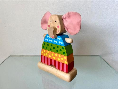 Stapel olifant hout, Kinderen en Baby's, Speelgoed | Houten speelgoed, Zo goed als nieuw, Overige typen, Ophalen of Verzenden